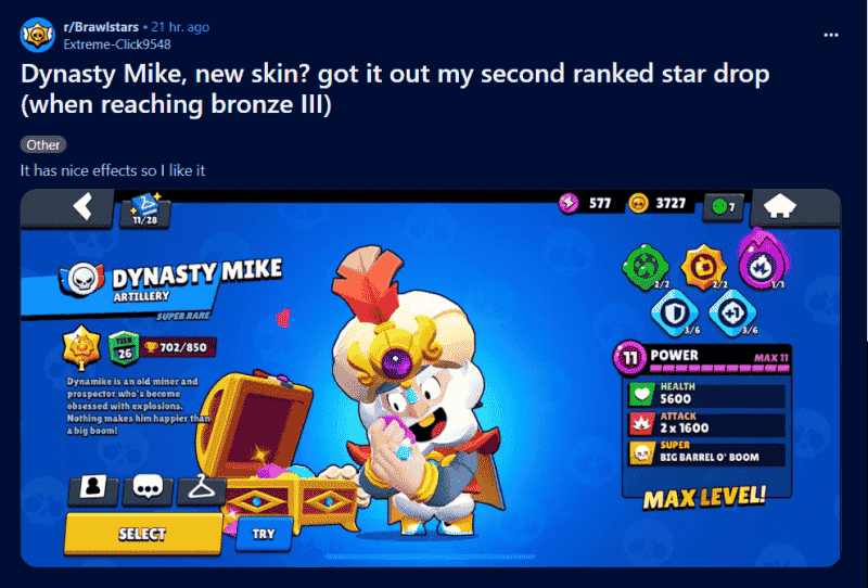 Dynasty Mike Brawl Stars: Captain Dynamike