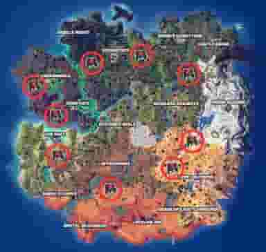 All Weapon Mod Bench locations in Fortnite Chapter 5 Season 4