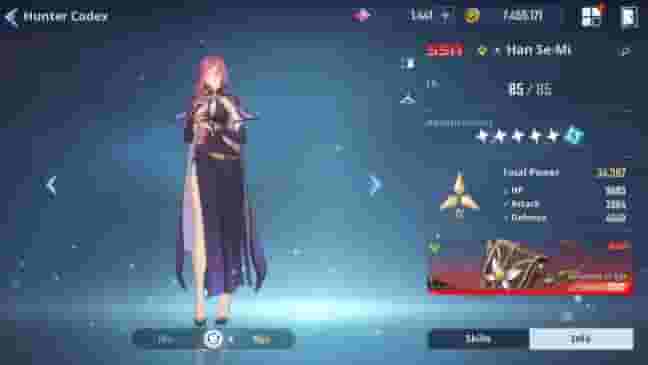 Best Han Se-Mi Solo Leveling Arise build: Stats, skills, weapons, Artifacts