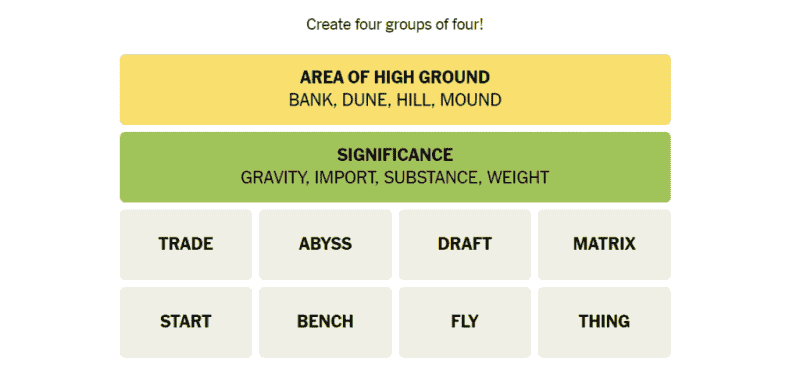 BENCH And MOUND Meaning In Today’s NYT Connections With All Categories