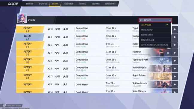 How to check match history in Marvel Rivals
